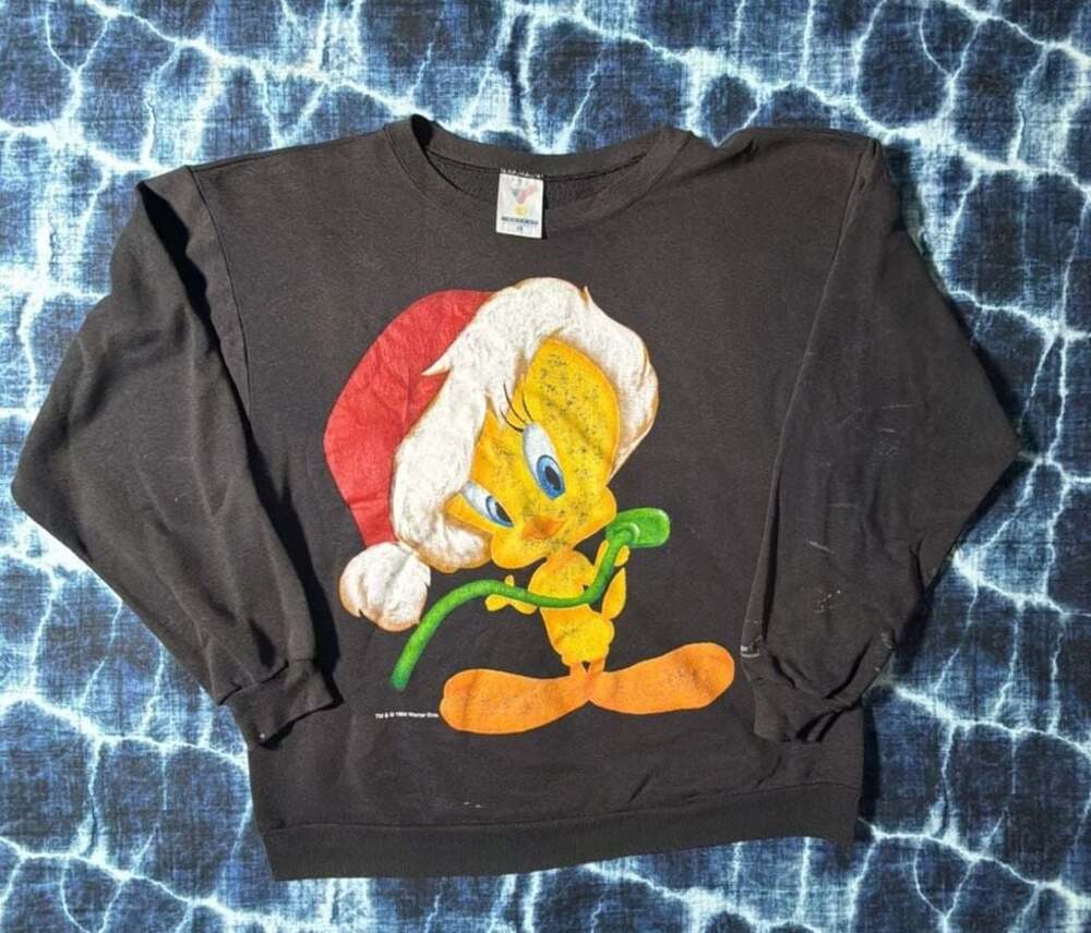 Vintage 1994 Looney Tunes Tweety Bird Christmas Sweatshirt